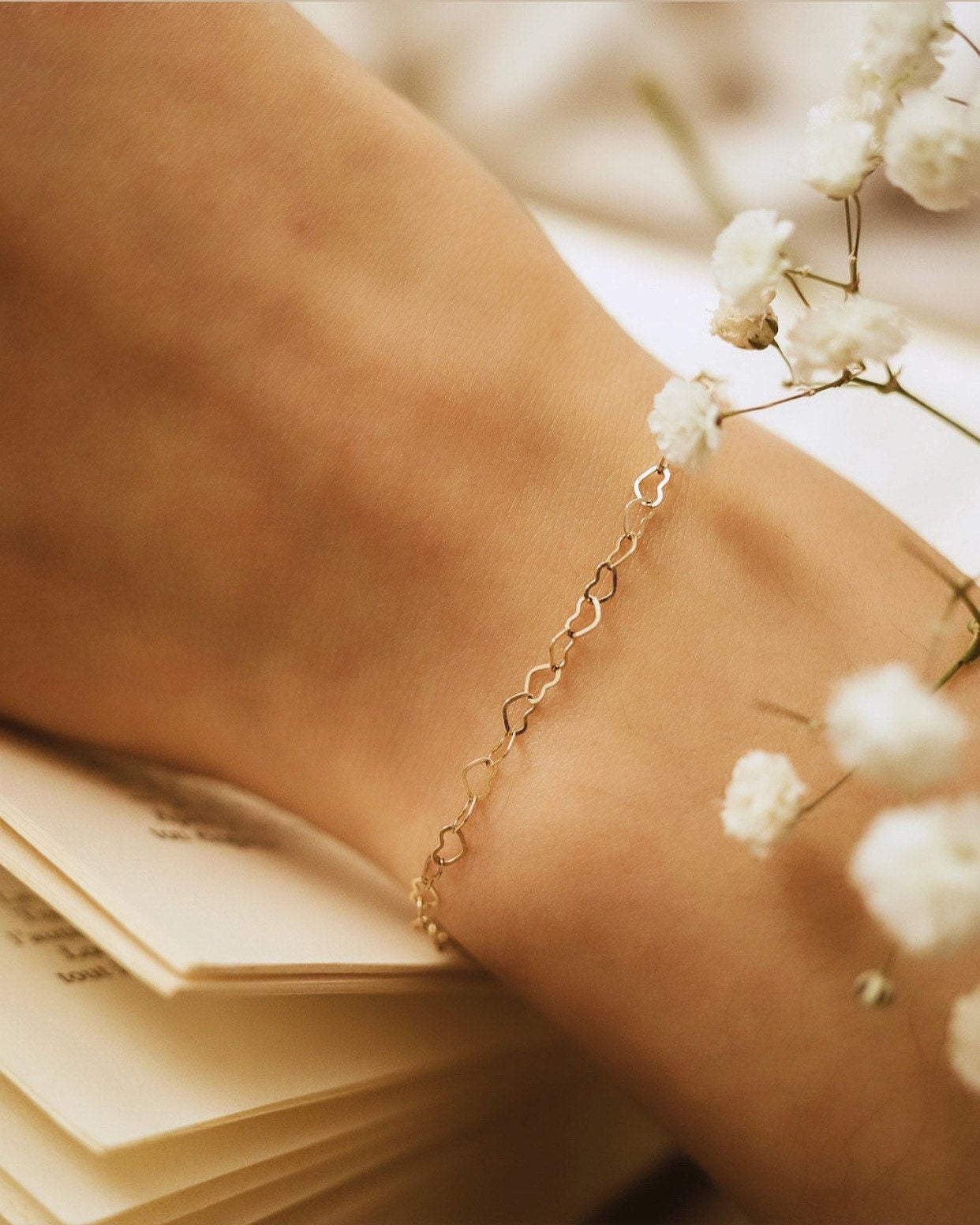 Dainty heart chain, bracelets, anklets (12K gold-filled, sterling silver)