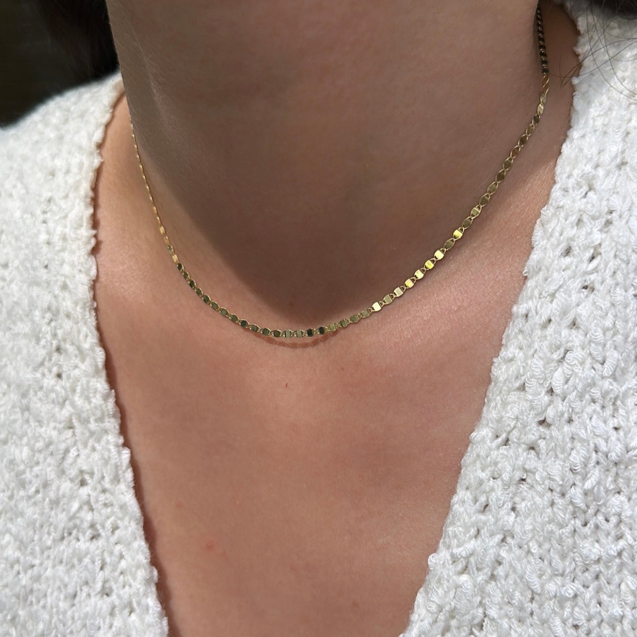 Dainty valentino chain (10K solid gold, necklace, bracelet, or anklet)