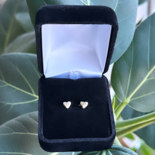 Hearts of Gold stud earrings (solid gold)