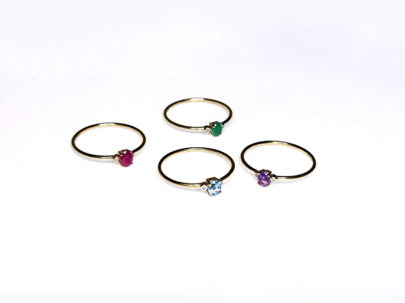 Gemstone ring (solid gold, shower safe)