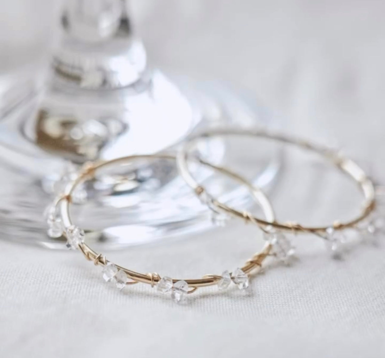 Herkimer diamond hoops (14kt gold-filled and sterling silver)