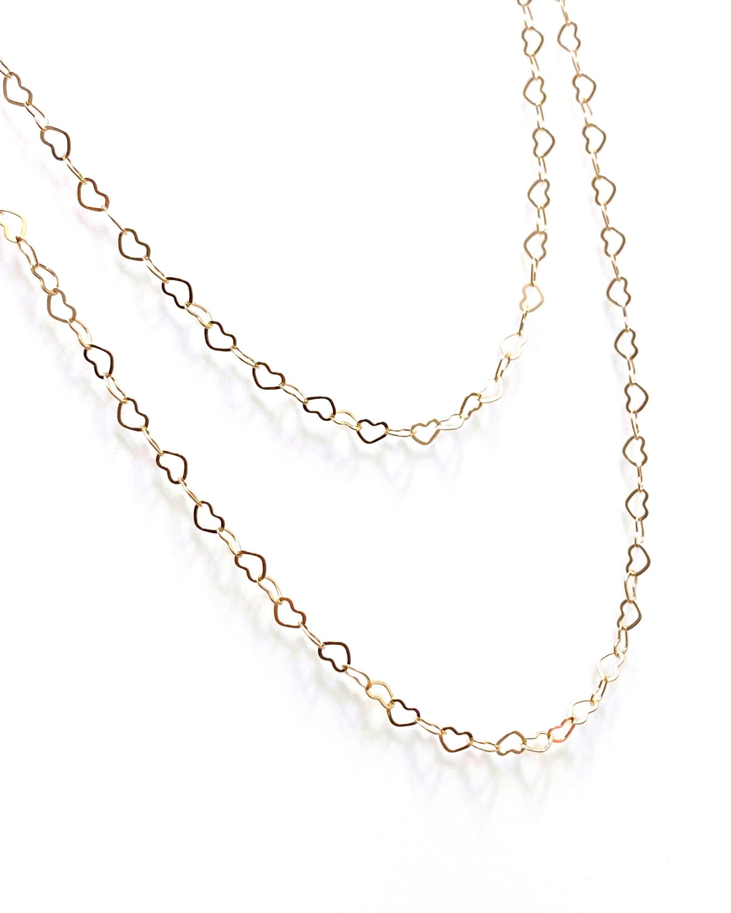 Dainty heart chain, bracelets, anklets (12K gold-filled, sterling silver)