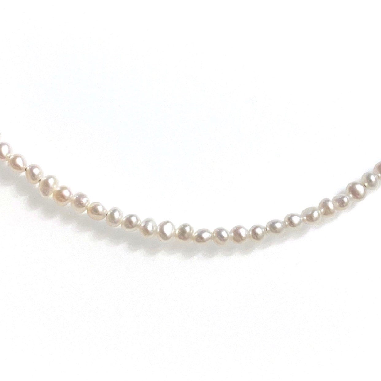 Classic Near Round Pearl Necklace | 40” White Pearl Strand | By Pearly –  Pearlygirls